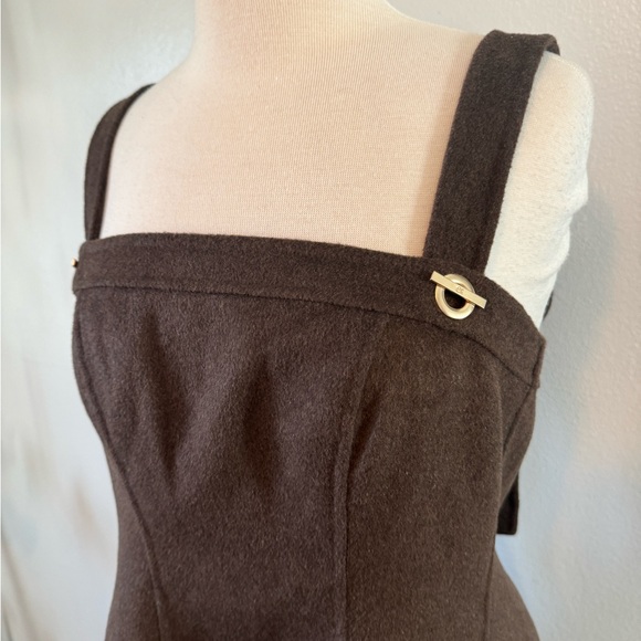 NWT Gap x Cult Gaia Brown Wool Mini Dress 12 - Picture 6 of 8